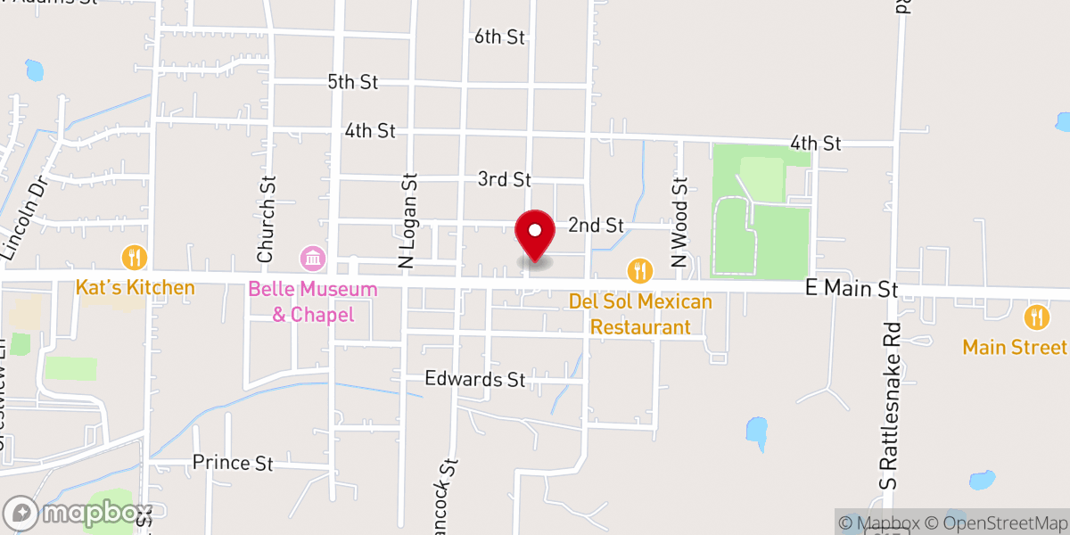 Map showing location of Sacred Heart Catholic Church