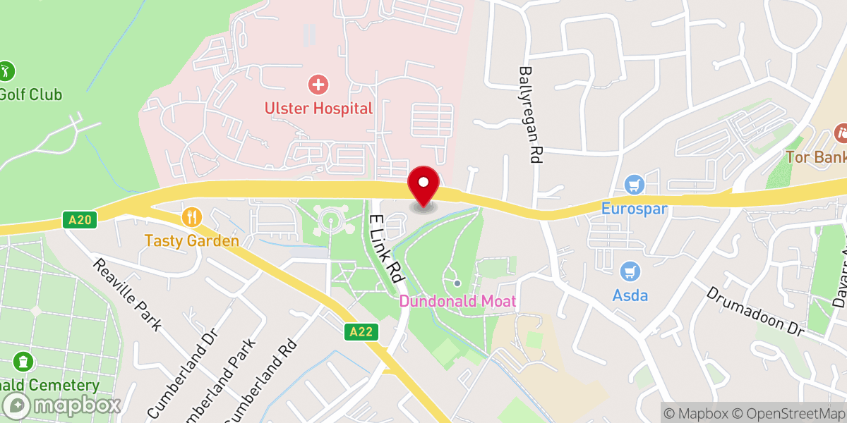 Map showing location of Dundonald Baptist Church