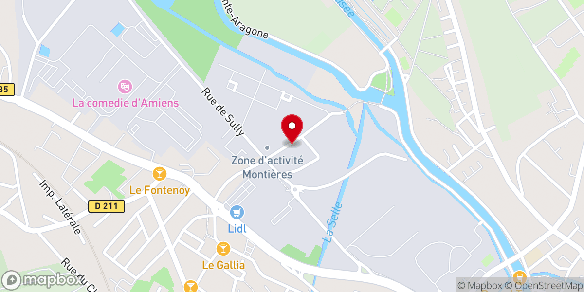 Map showing location of St Joseph's Chosen Church of God Amiens