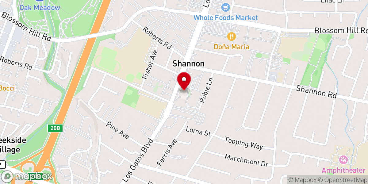 Map showing location of Calvary Church Los Gatos