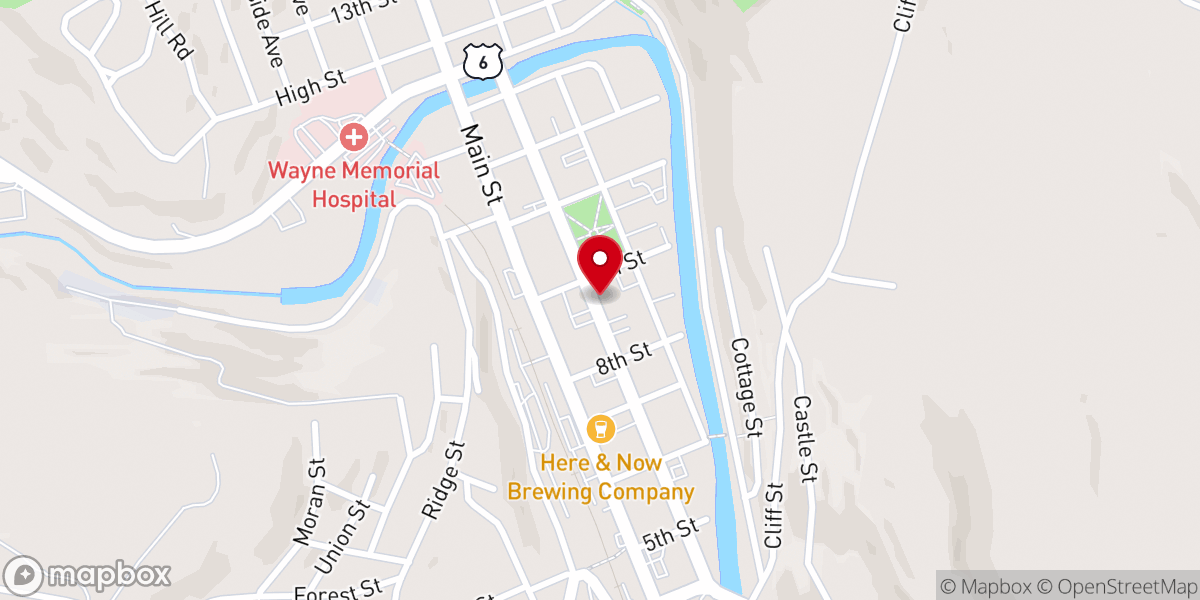 Map showing location of Grace Episcopal Church
