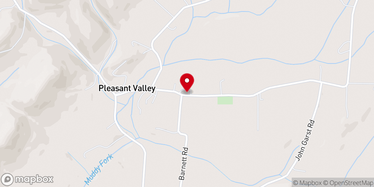 Map showing location of Pleasant Valley Church