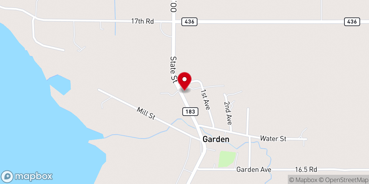 Map showing location of Saint John the Baptist Catholic Church, Garden