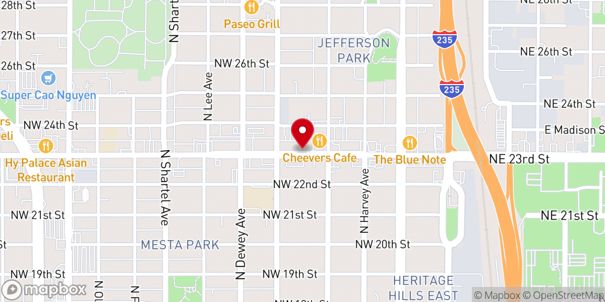 Map showing location of OKC Community Church