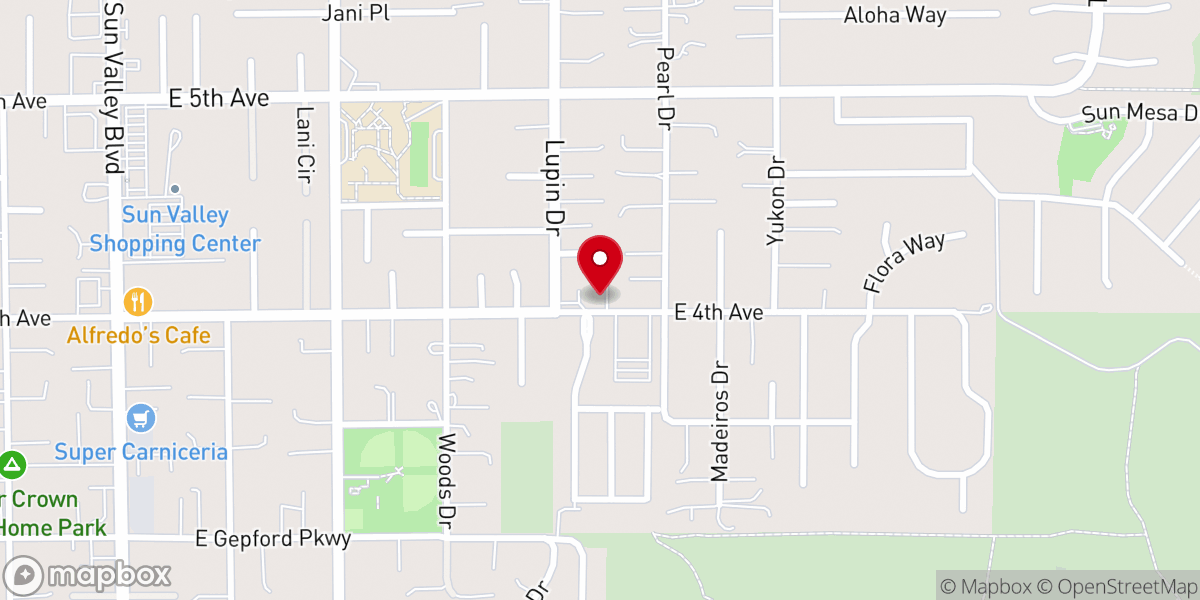 Map showing location of First Baptist Church Sun Valley