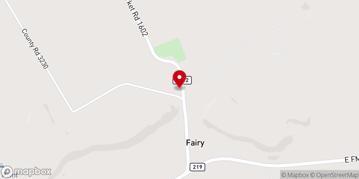 Map showing location of Fairy Baptist Church