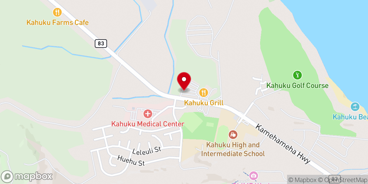 Map showing location of Hope Chapel Koolauloa