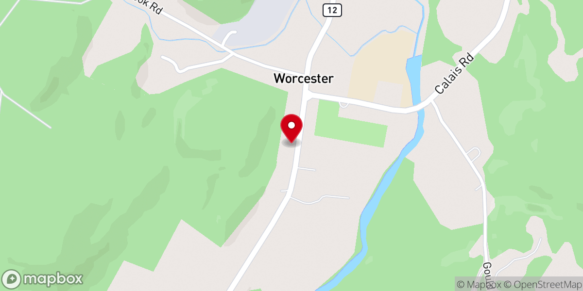 Map showing location of Worcester United Methodist Church