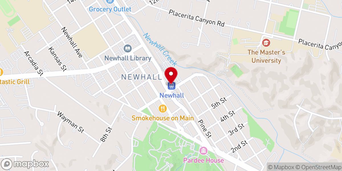 Map showing location of Downtown Newhall