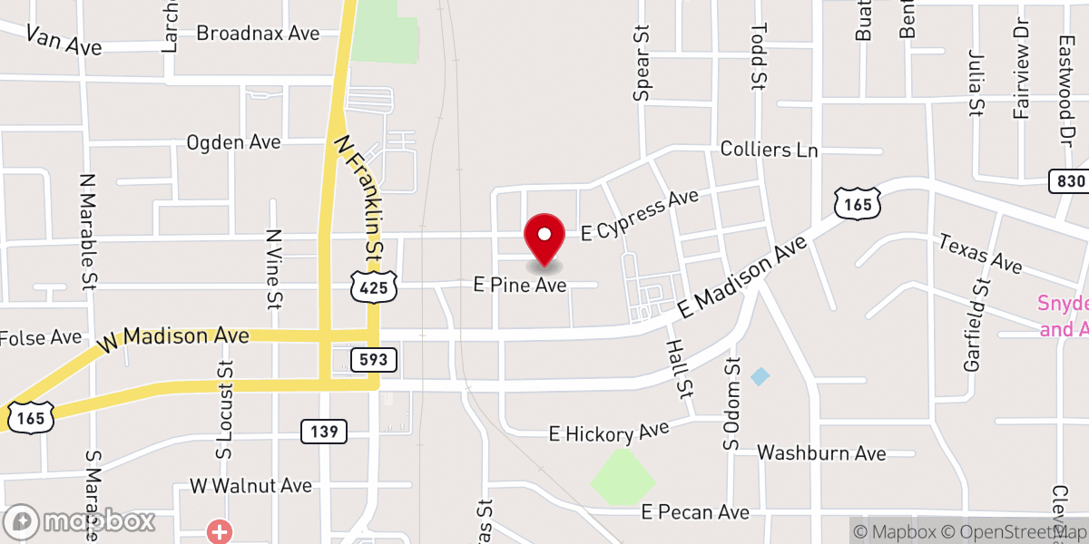 Map showing location of First Church of God