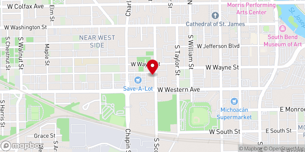 Map showing location of Saint Hedwig Catholic Church