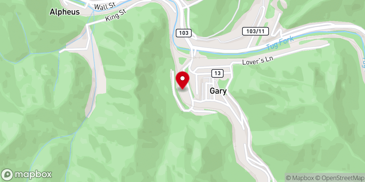 Map showing location of Rock Hill Baptist Church