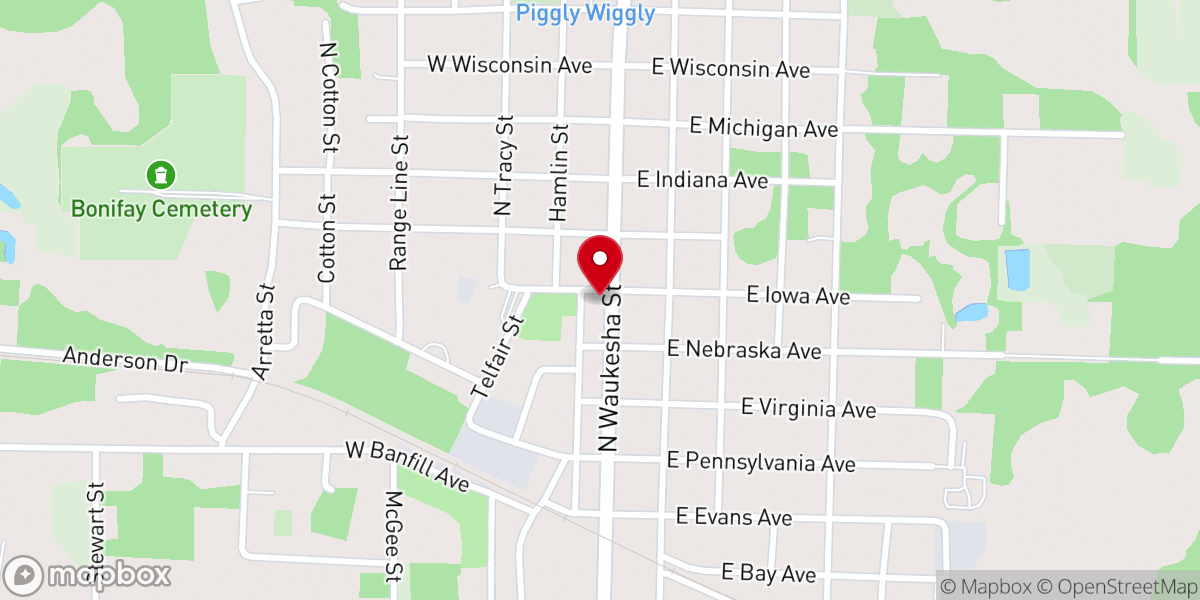 Map showing location of First Baptist Bonifay