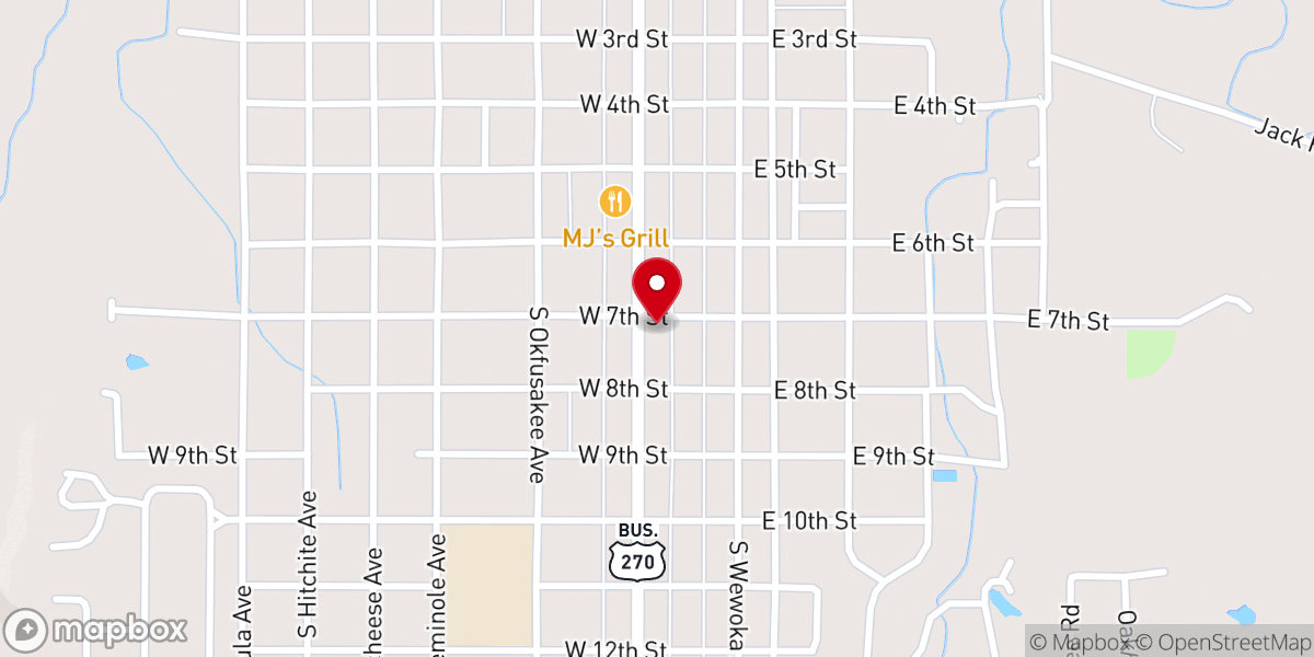 Map showing location of First Presbyterian Church