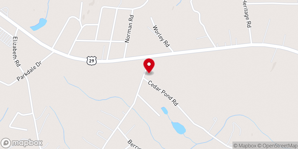 Map showing location of MZ Self Storage Units in Hartwell, Ga