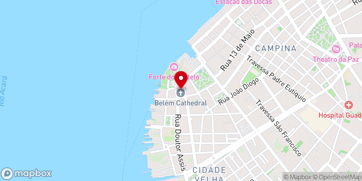 Map showing location of Catedral Metropolitana de Belém Nossa Senhora da Graça