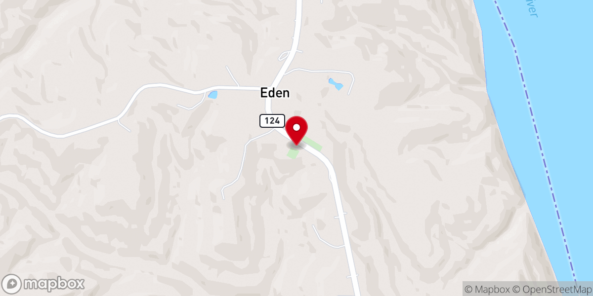 Map showing location of Eden United Brethren in Christ Church