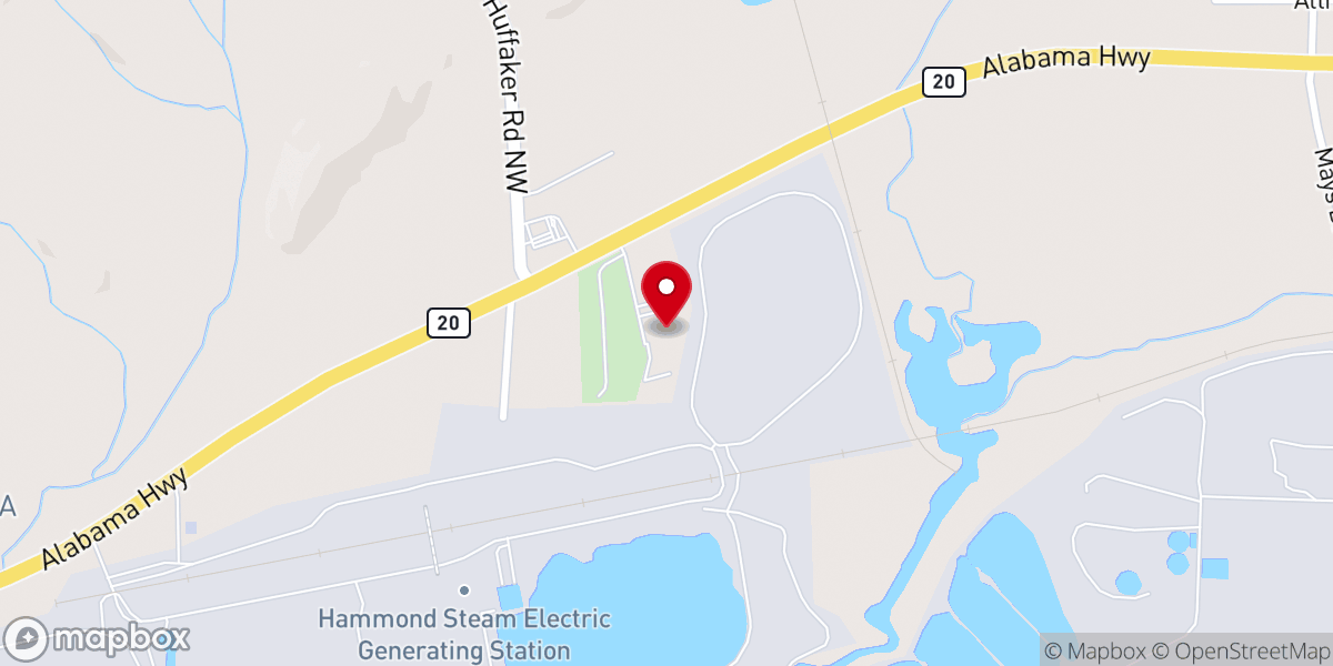 Map showing location of Pisgah Baptist Church