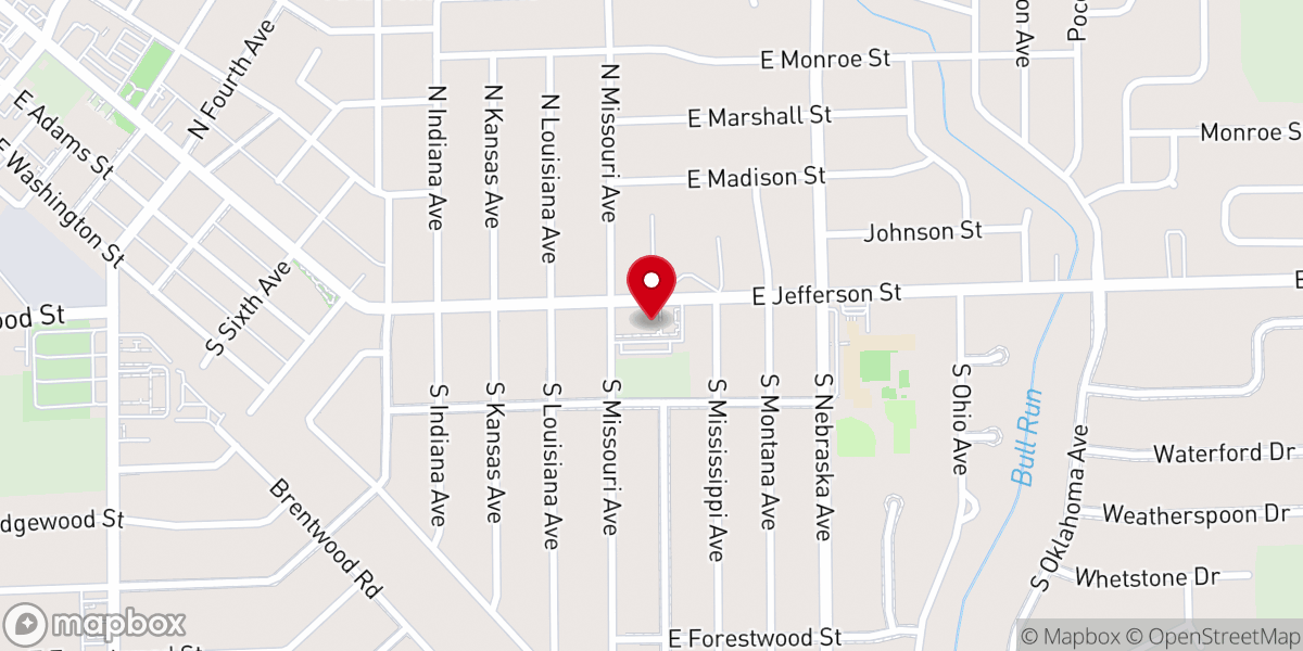 Map showing location of First Baptist Church of Morton