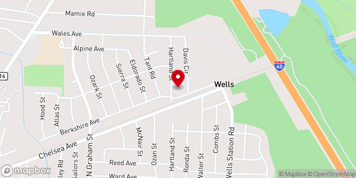 Map showing location of Hartland Heights Baptist Church