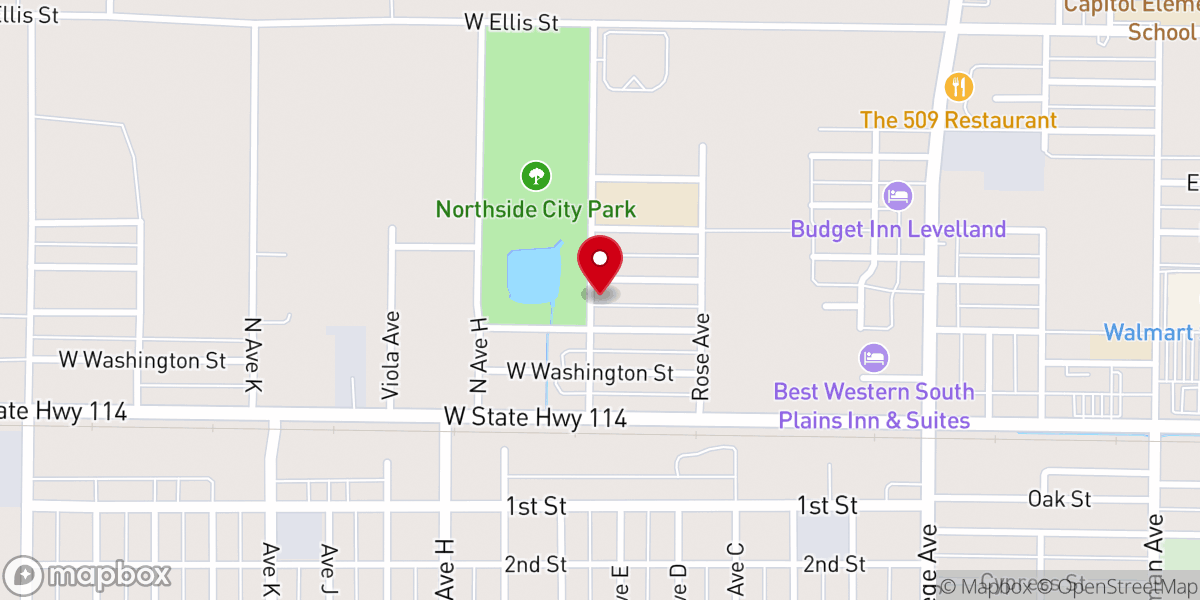 Map showing location of Northside Church of Christ