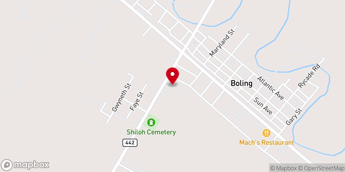 Map showing location of St. Joseph Mission Church