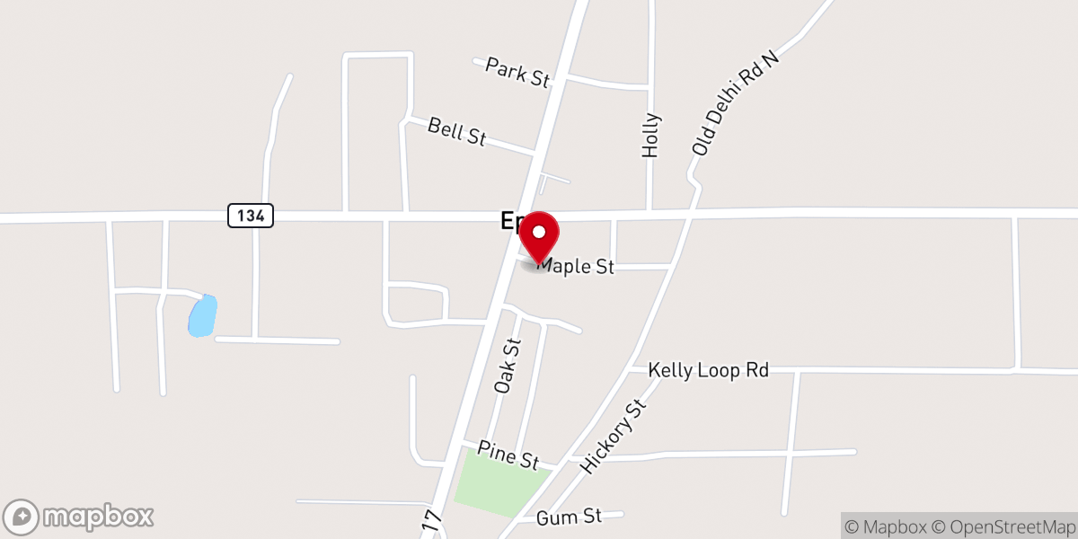 Map showing location of Epps Police Department