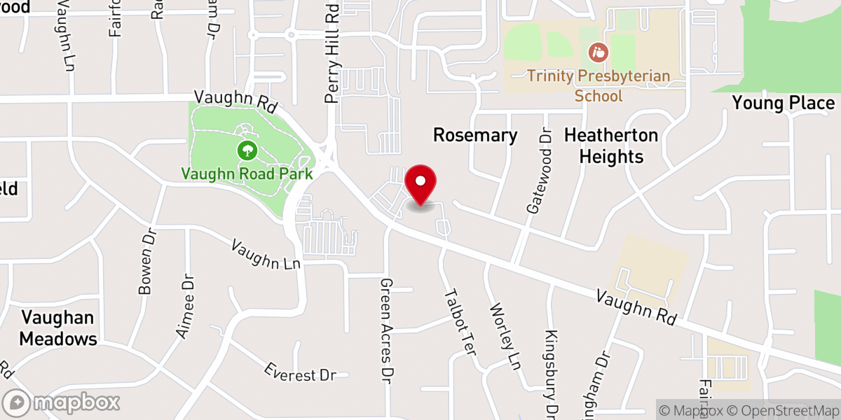 Map showing location of Evangel Temple
