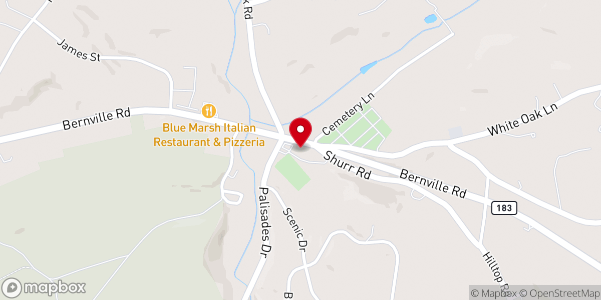 Map showing location of Bern Church