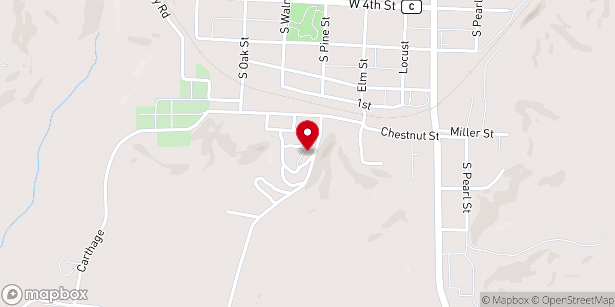 Map showing location of Hephzibah Holiness Church