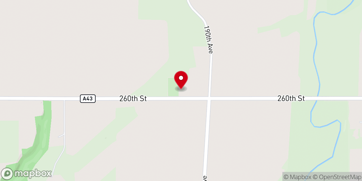 Map showing location of Little Sioux Church