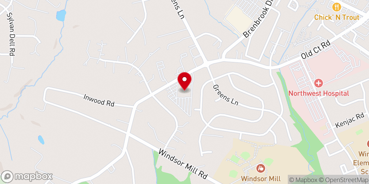 Map showing location of New Antioch Baptist Church of Randallstown