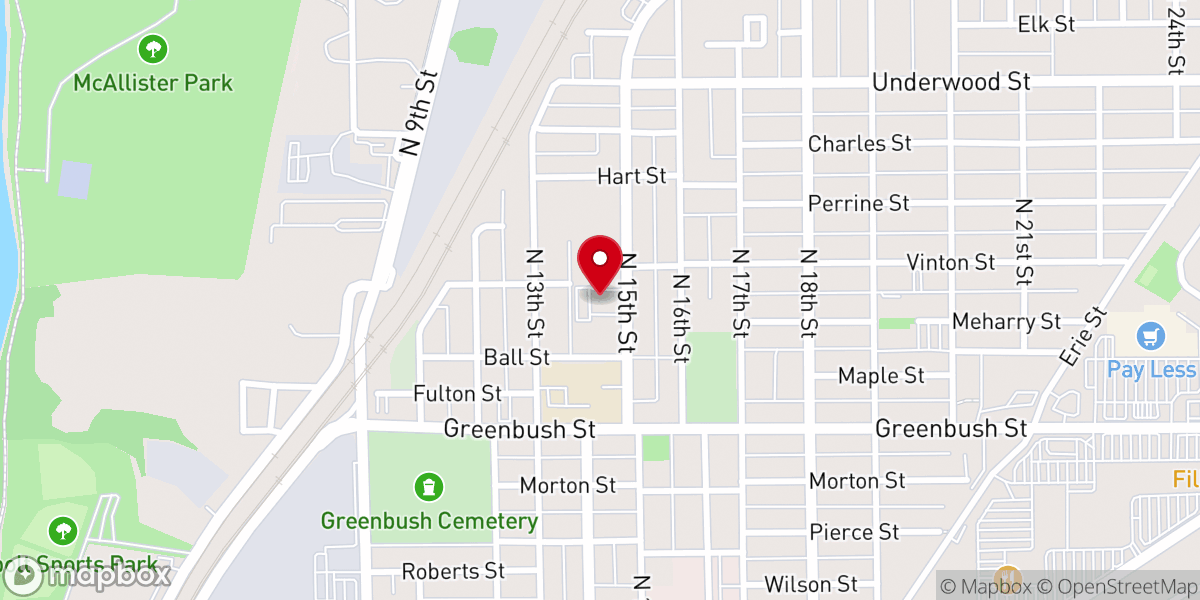 Map showing location of Mount Hope Church