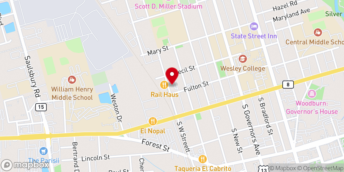 Map showing location of Solid Rock Baptist