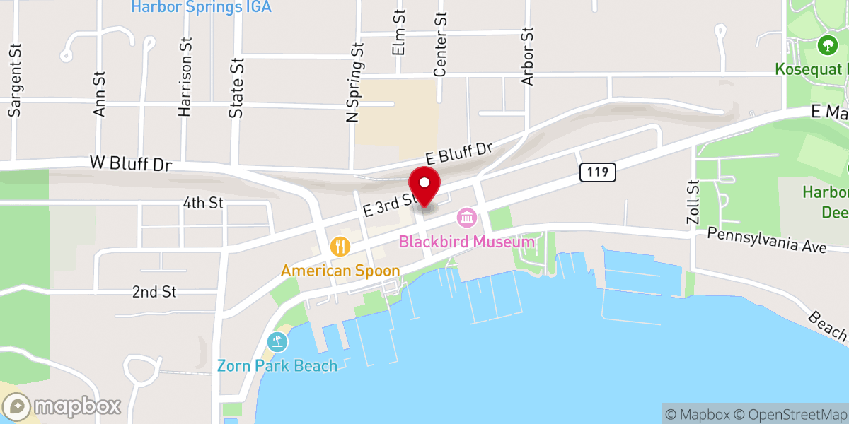 Map showing location of Harbor Springs United Methodist