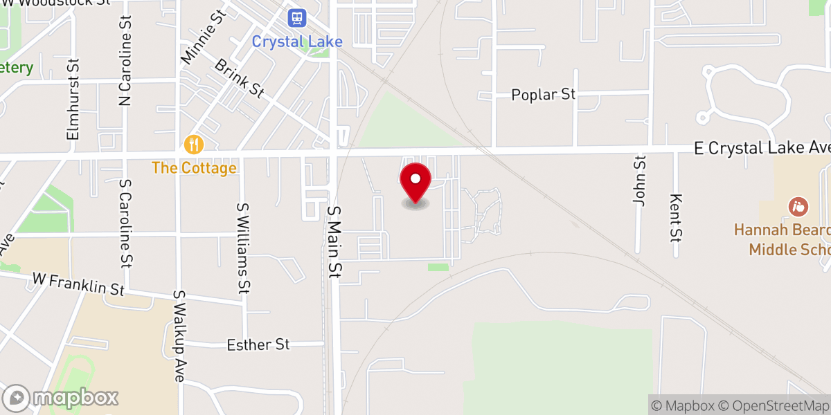 Map showing location of Willow Creek Community Church Crystal Lake