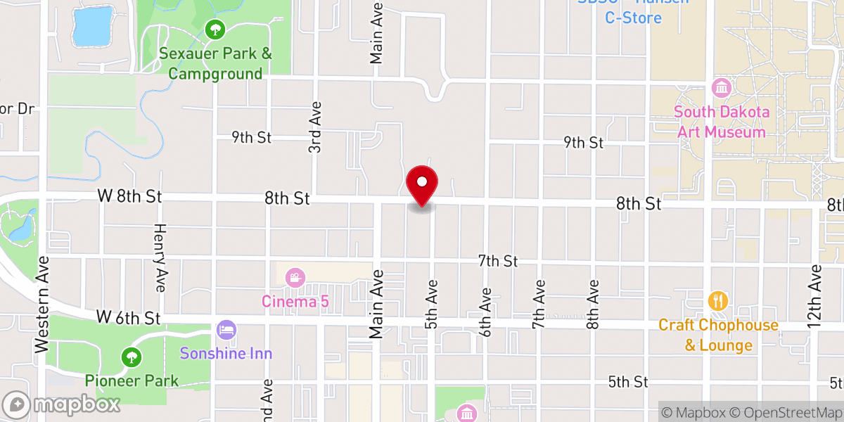 Map showing location of Brookings Christian Church