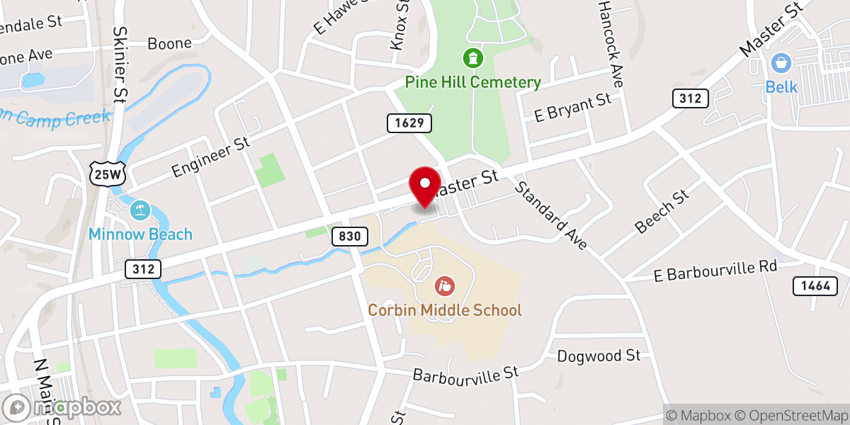Map showing location of Sacred Heart Catholic Church