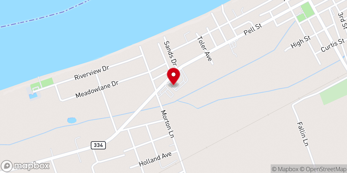 Map showing location of Lewisport Baptist Church