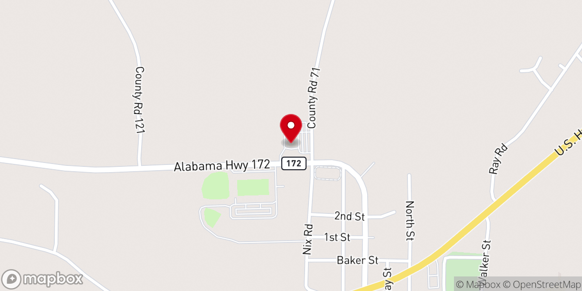 Map showing location of Hackleburg Church of God of Prophecy