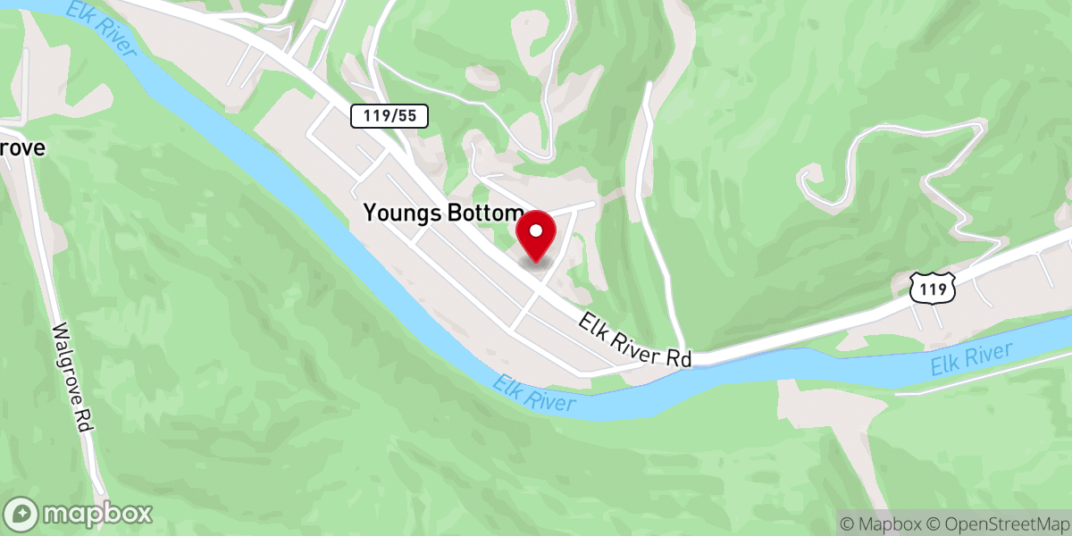 Map showing location of Sand Run Church