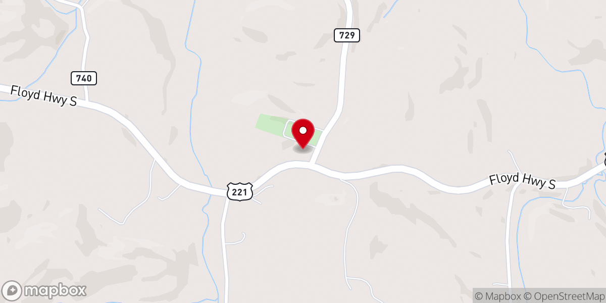 Map showing location of Topeco Church of the Brethren