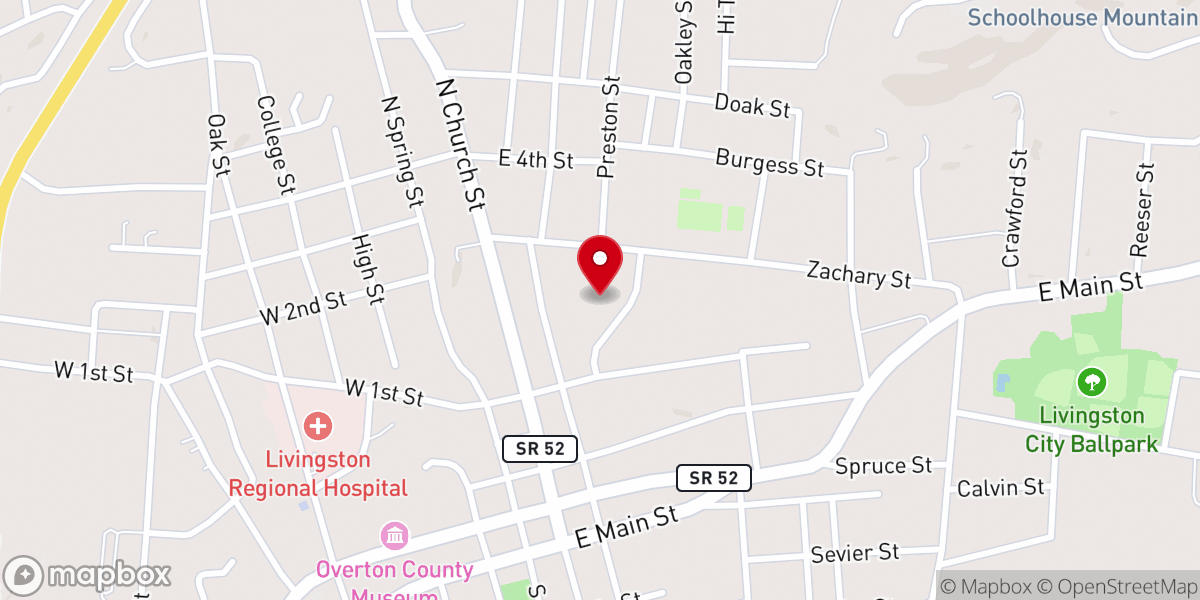 Map showing location of First Church