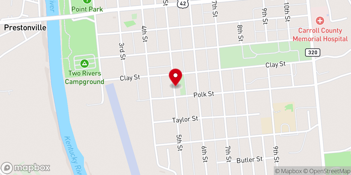 Map showing location of St. John the Evangelist Catholic Church