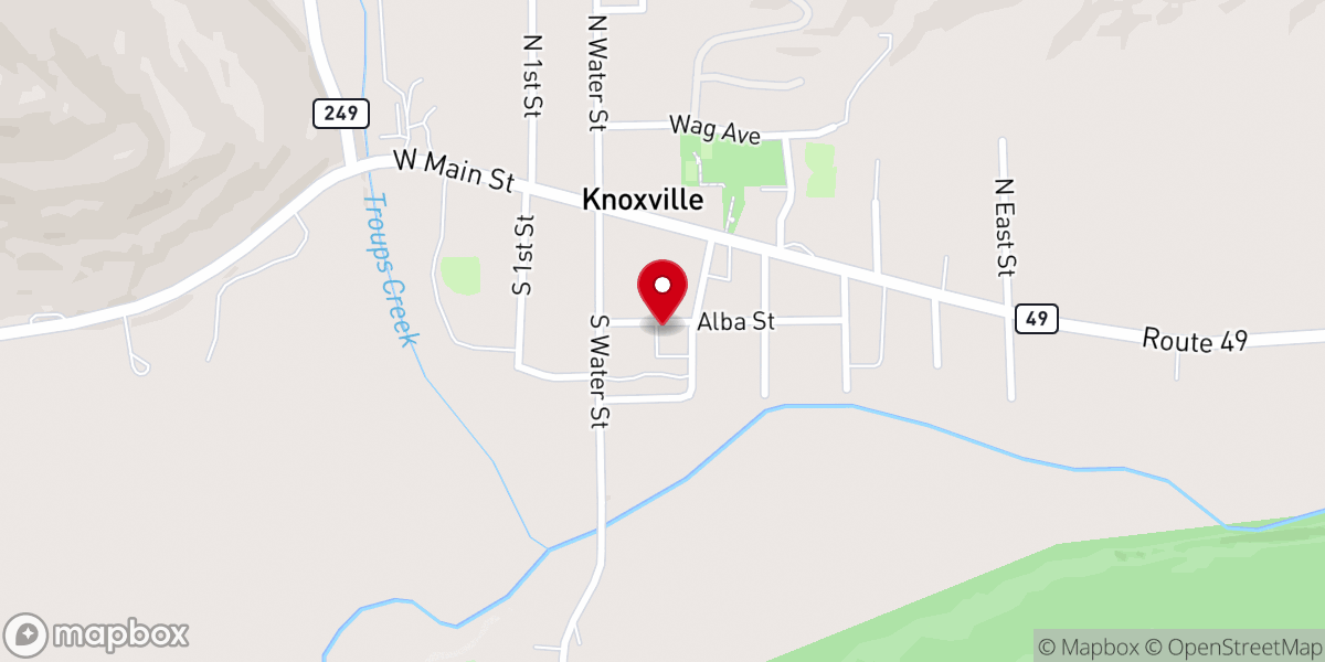 Map showing location of Yoked Churches of Knoxville
