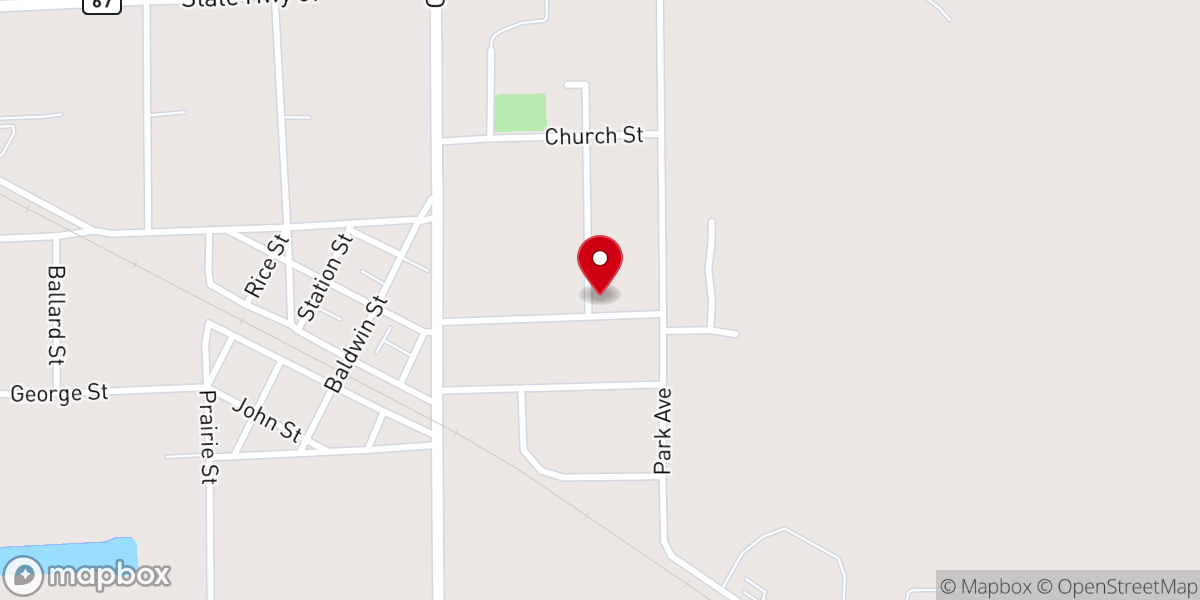 Map showing location of St. Catherine Catholic Church