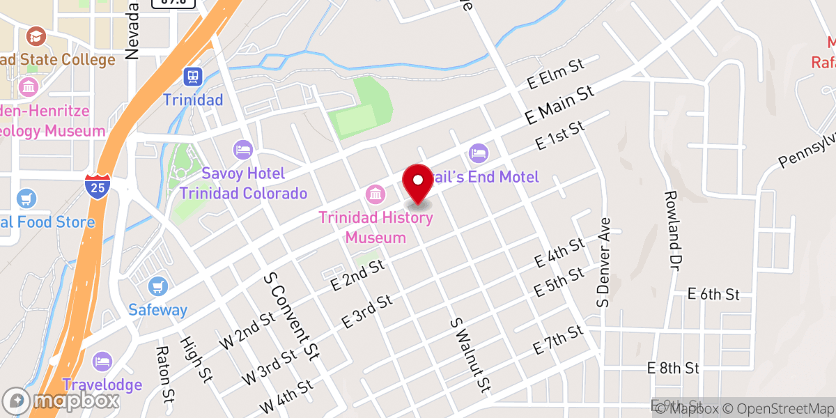 Map showing location of First Christian Church