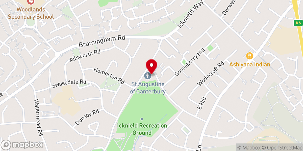 Map showing location of St Augustine's Church