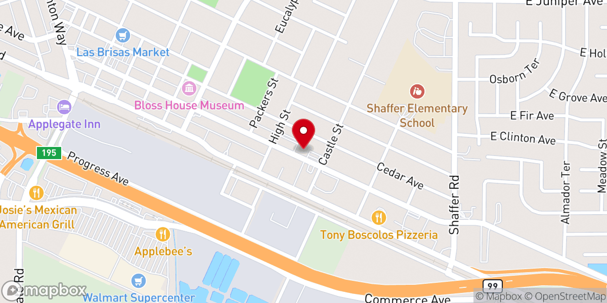 Map showing location of Mount Olive Baptist Church - Food Distribution Center