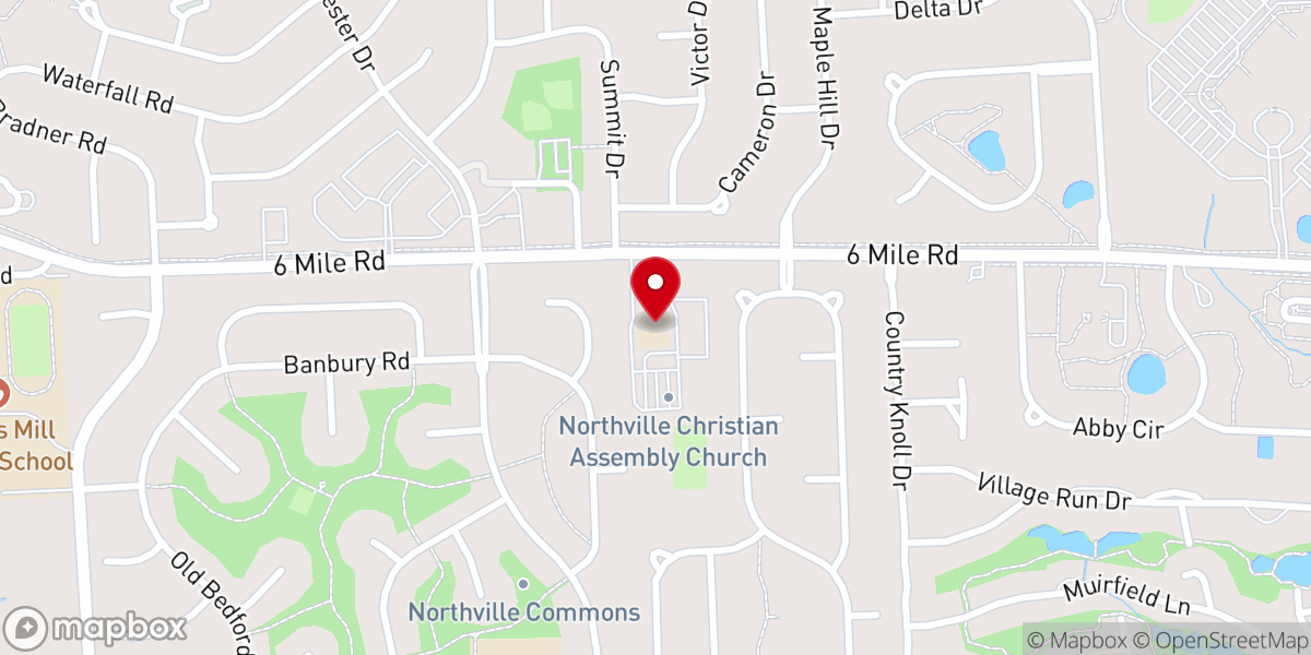 Map showing location of Northville Christian Assembly of God